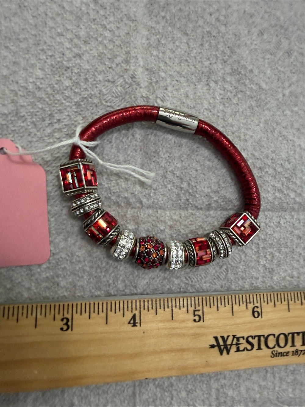 Red Crystal Charm Bracelet by Brighton